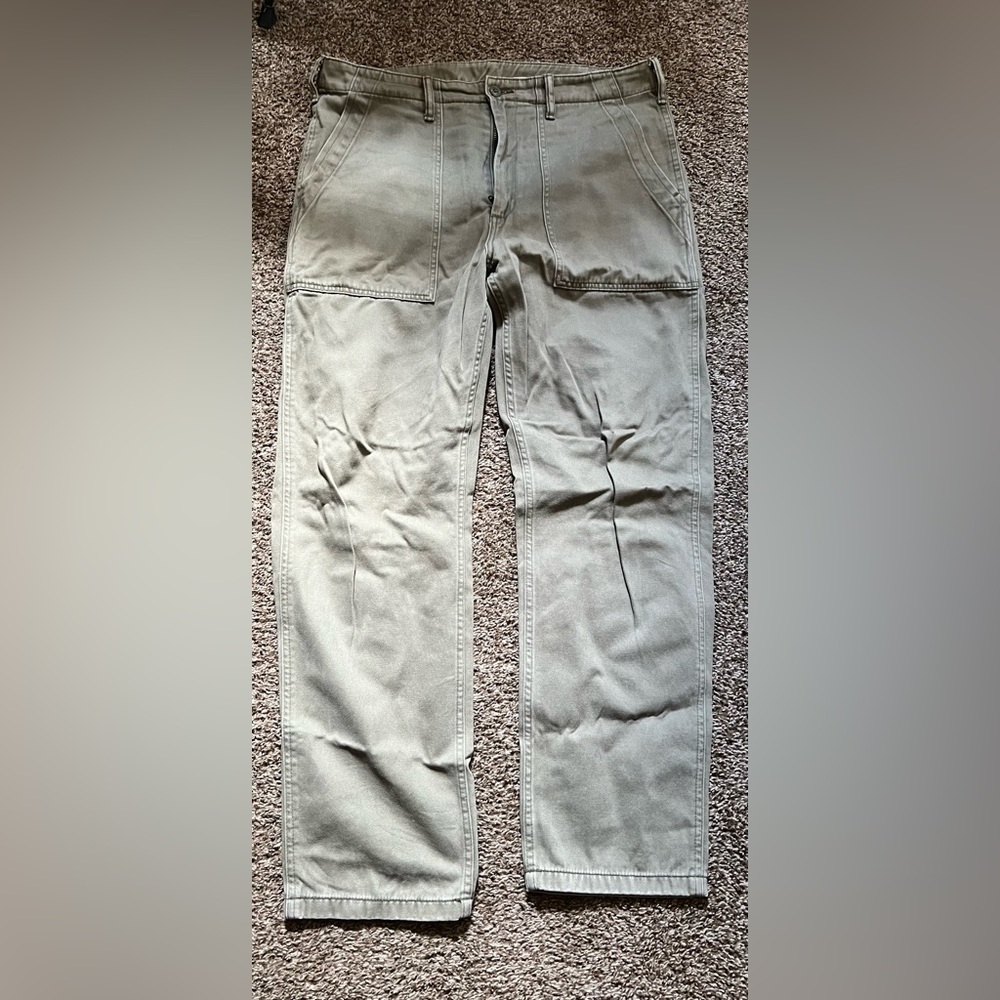 Olive Green Straight-Fit Utility Pant